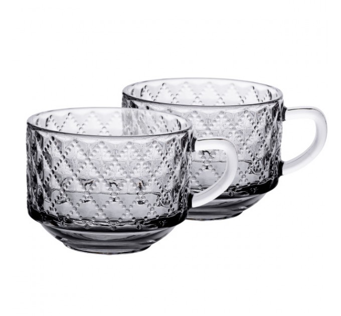 Набір чашок скляних 2 штуки по 450 мл, drops