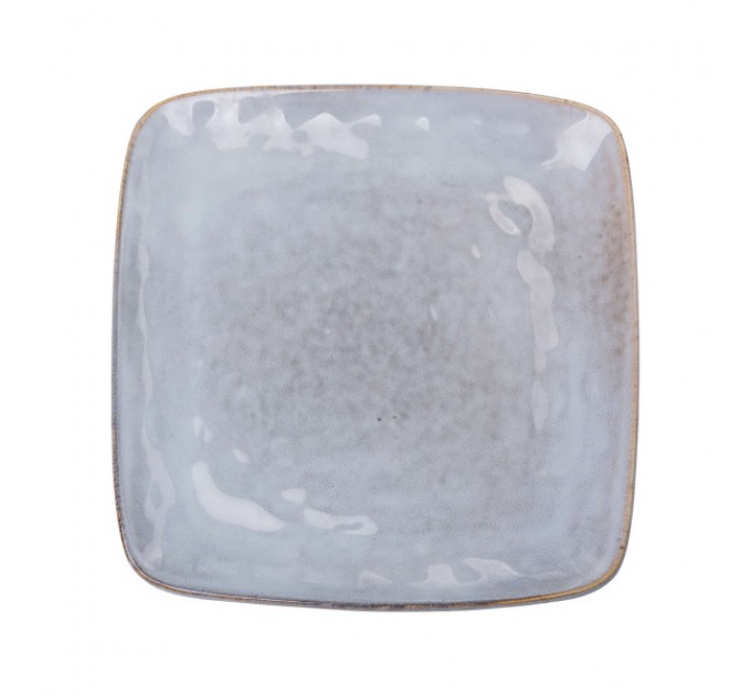 Тарелка плоская квадратная с фарфором 26,5 см, бежевый.
