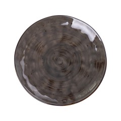 Тарілка сервірувальна керамічна плоска 22 см, коричневий