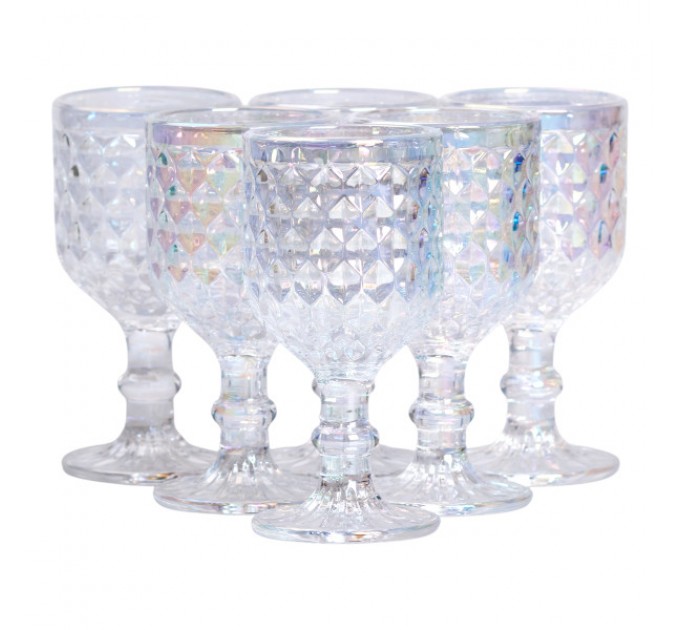 Набір чарок на ніжці 6 штук по 50 мл під кришталь, rainbow