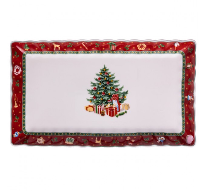 Блюдо сервірувальне Christmas порцелянове 30,5*17,5*2,5 см Блюдо сервірувальне Christmas порцелянове 30,5*17,5*2,5 см