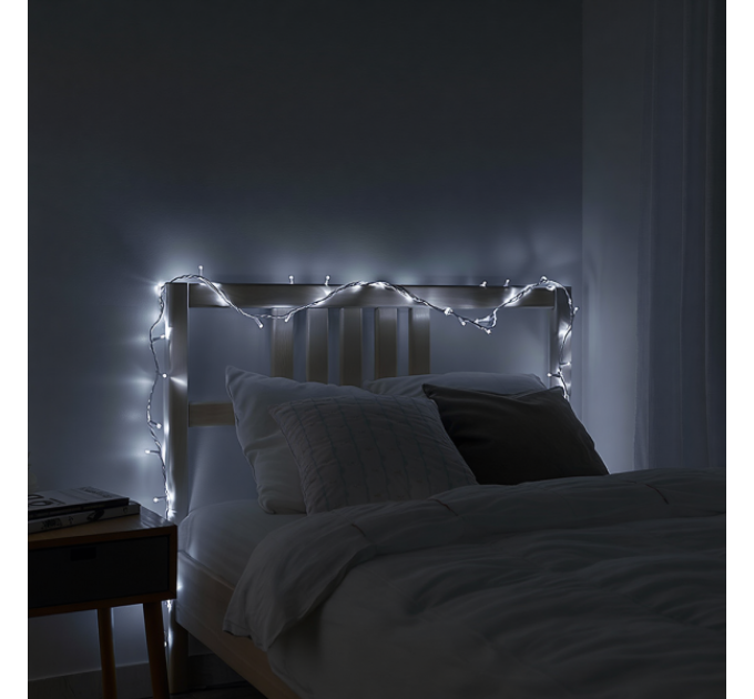 Гирлянда Нить 50 LED 6 м прозрачная, белый