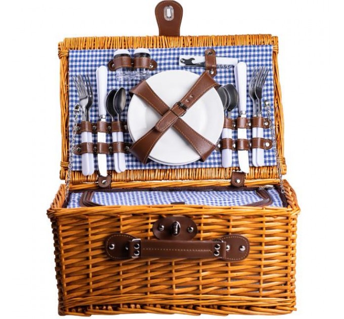 Корзина для пикника на 4 персоны 42*28*20 см с термосумкой