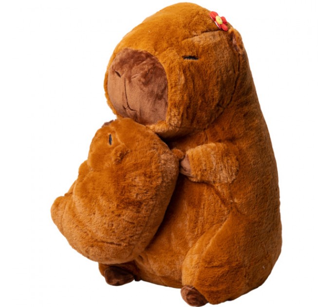 Игрушка-плед Капибара с малышом 100*150 см