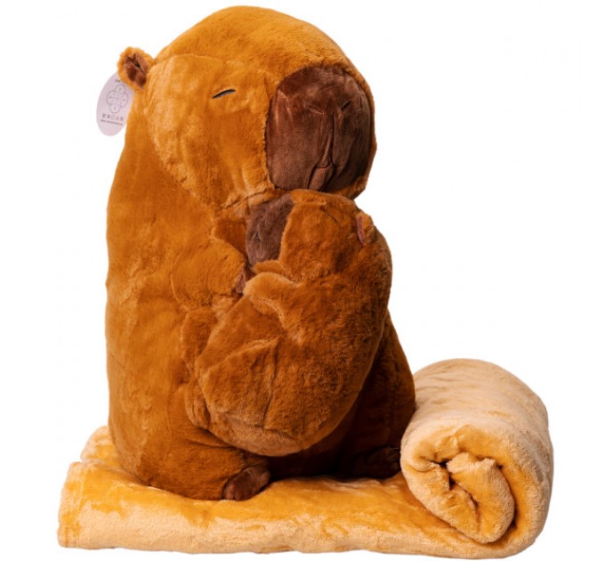 Игрушка-плед Капибара с малышом 100*150 см