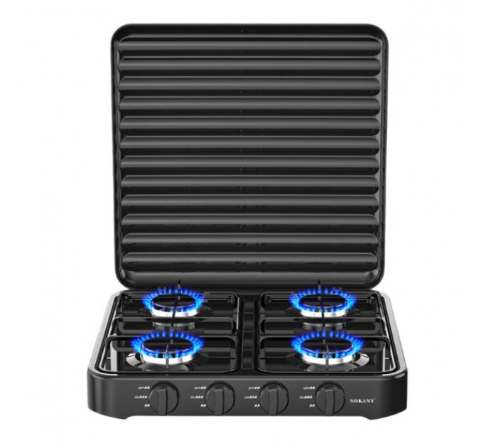 Настольная газовая плита SOKANY SK-6004 четырехконфорочная для баллонного газа