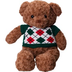 М'яка іграшка Ведмедик у зеленому светрі з пледом 110*150см, коричневий