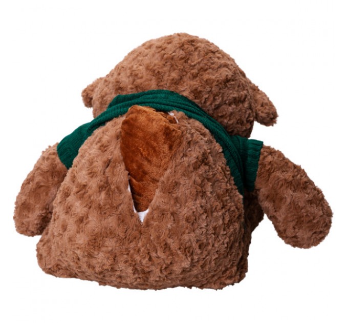 М'яка іграшка Ведмедик у зеленому светрі з пледом 110*150см, коричневий