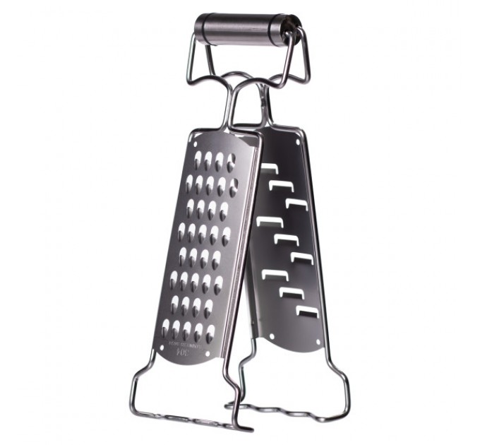 Тертка-затискач двостороння з нержавіючої сталі 9*4*24 см
