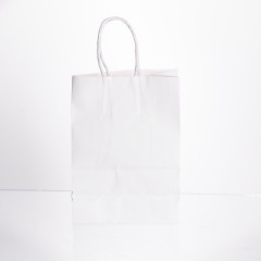 Подарунковий пакет крафтовий 15*8*21 см 12 штук в упаковці, білий