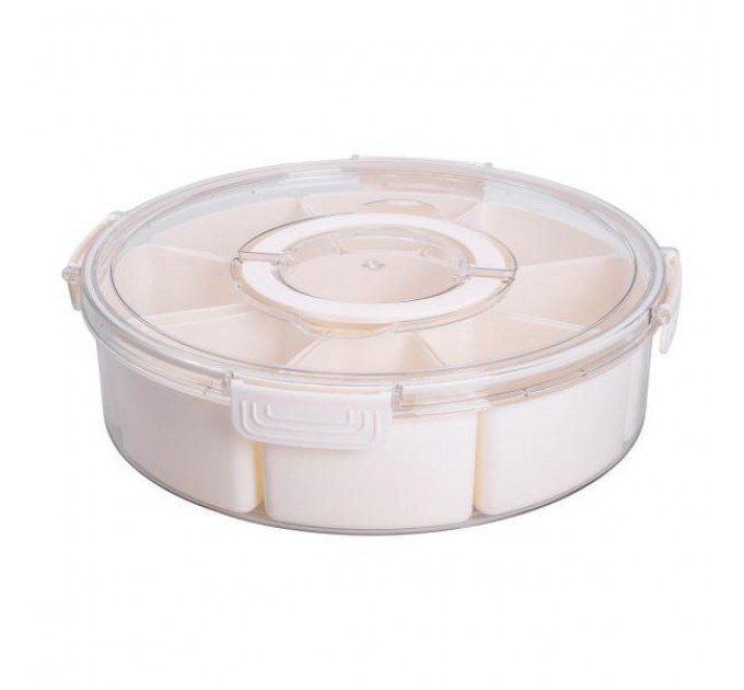 Контейнер-органайзер для зберігання на 9 секцій пластиковий, бежевий Контейнер-органайзер для зберігання на 9 секцій пластиковий, бежевий