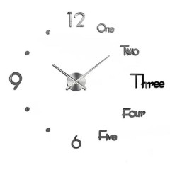 Годинник 3-D безкаркасний настінний 10 см, срібло Годинник 3-D безкаркасний настінний 10 см, срібло