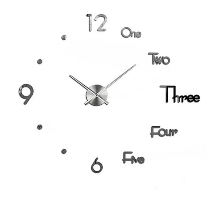Часы 3-D бескаркасные настенные 10 см, серебро Часы 3-D бескаркасные настенные 10 см, серебро