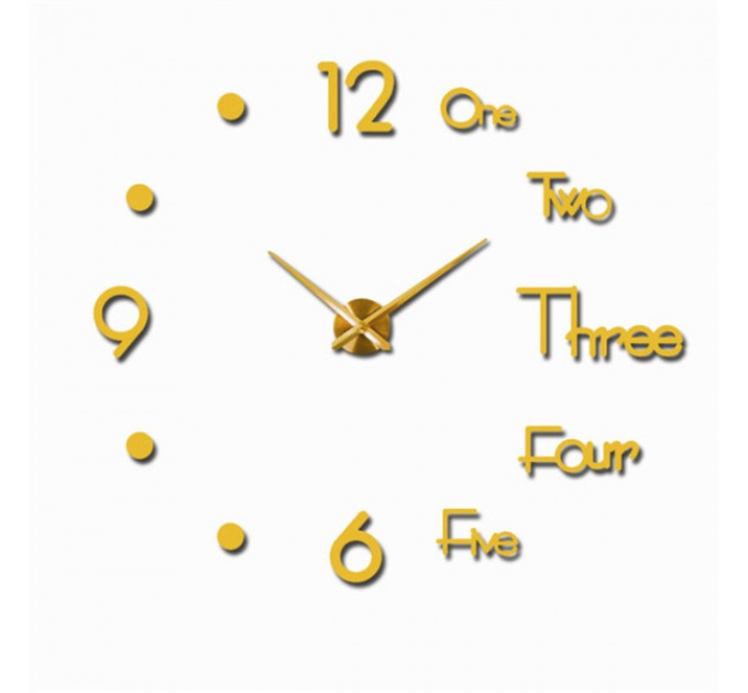Годинник 3-D безкаркасний настінний 10 см, золото