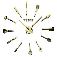 Годинник 3-D TIME настінний безкаркасний 10 см, золото Годинник 3-D TIME настінний безкаркасний 10 см, золото