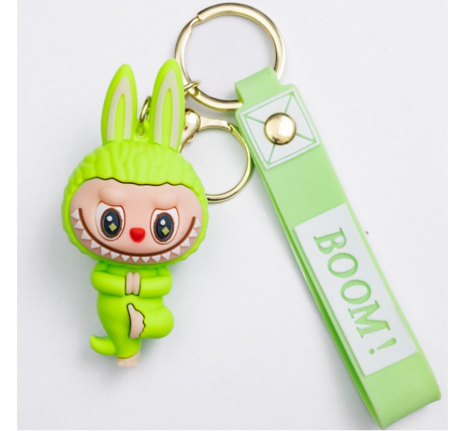 Брелок для ключей Лабубу Lime Green Yoga 4*8 см