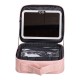Косметичка-органайзер з LED-дзеркалом 26х22х9 см, рожевий