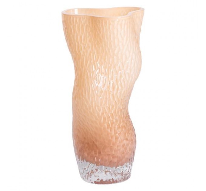 Ваза декоративна скляна Flora 30 см, бежевий