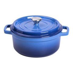 Кокотница чугунная с эмалированным покрытием 3 л, синий