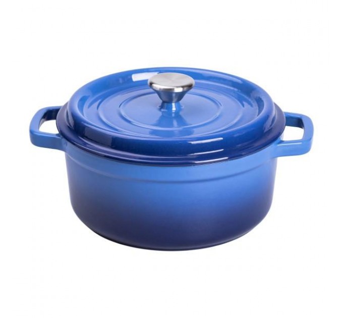 Кокотница чугунная с эмалированным покрытием 3 л, синий Кокотница чугунная с эмалированным покрытием 3 л, синий