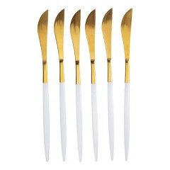 Набір столових ножів з нержавіючої сталі 6 штук, білий