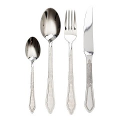 Набір столових приборів на 6 персон зі східним орнаментом, хром