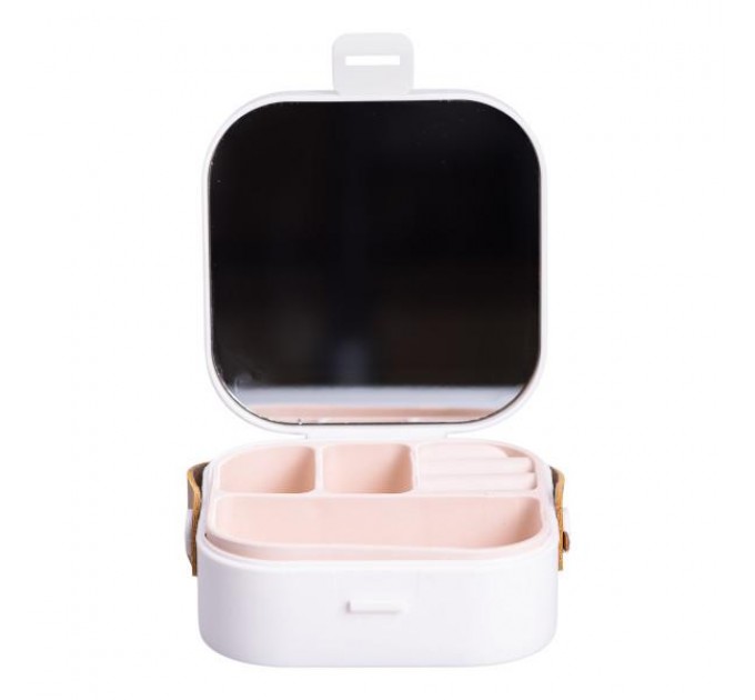 Мини-ящик для украшений Mini Box с зеркалом 9х9х3,8 см, белый