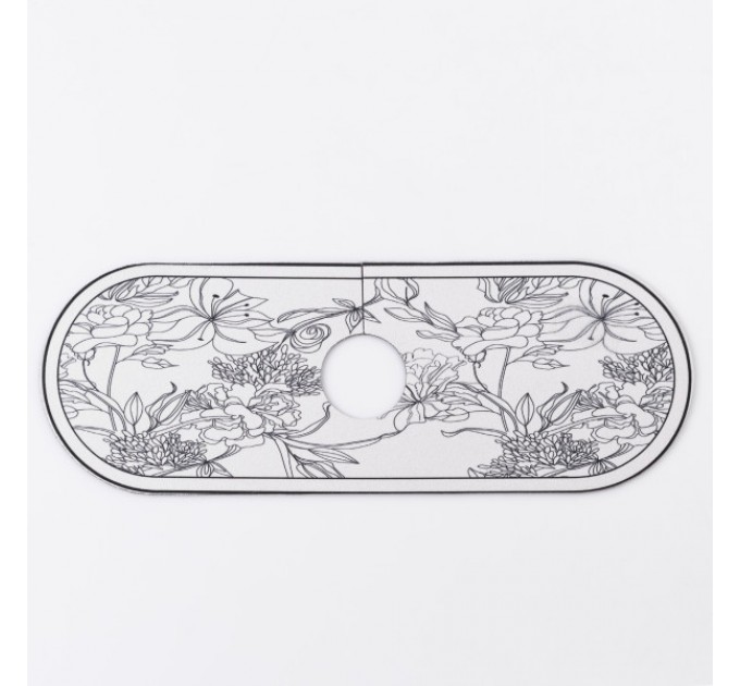 Коврик под смеситель Flower влагопоглощающий 37,5*13 см, белый