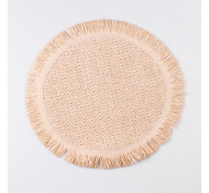 Килимок для сервірування столу Fringe 38 см, бежевий