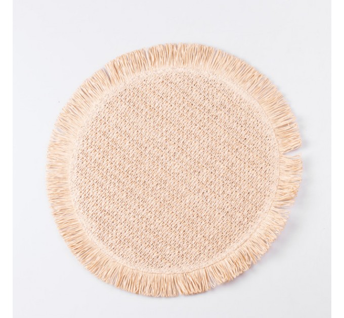Килимок для сервірування столу Fringe 38 см, бежевий