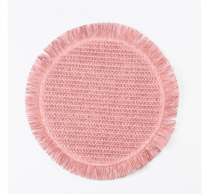 Коврик для сервировки стола Fringe 38 см, пыльная роза