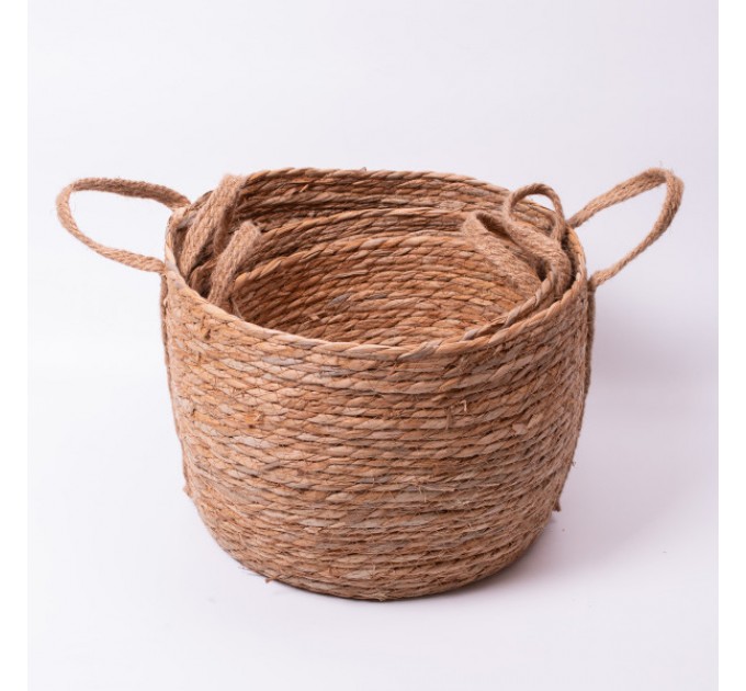 Набір корзин для зберігання речей із водяного гіацинту 3 штуки