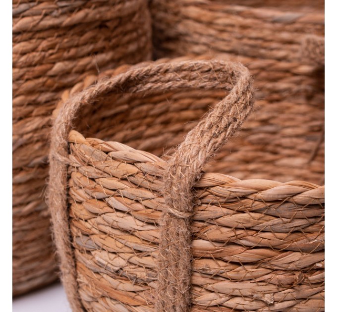 Набір корзин для зберігання речей із водяного гіацинту 3 штуки