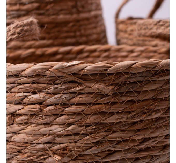 Набір корзин для зберігання речей із водяного гіацинту 3 штуки