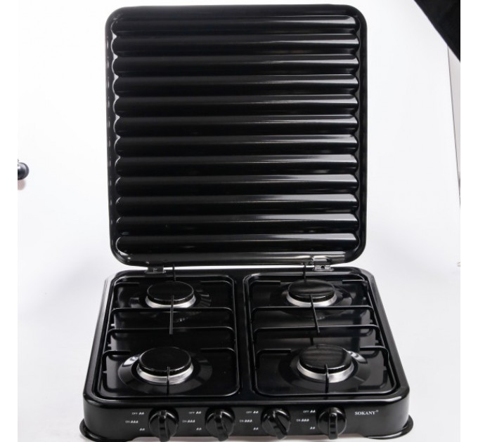 Настольная газовая плита SOKANY SK-6004 четырехконфорочная для баллонного газа