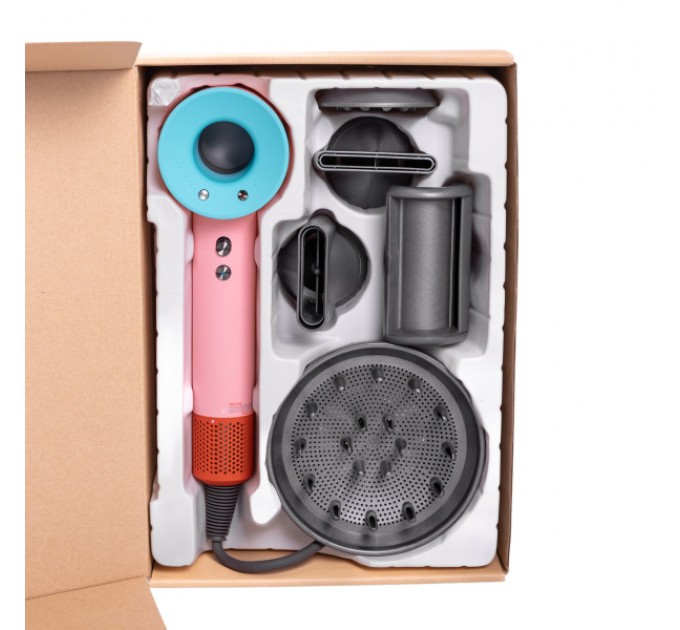 Фэн стайлер для волос 5 в 1 Supersonic Premium 1600 Вт 5 насадок, розовый