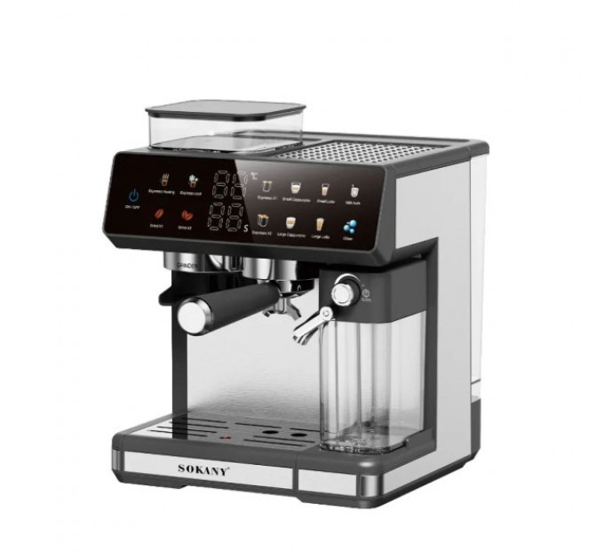 Кавомашина електрична SOKANY SK-04032 ріжкова з сенсорним керуванням 1800 Вт
