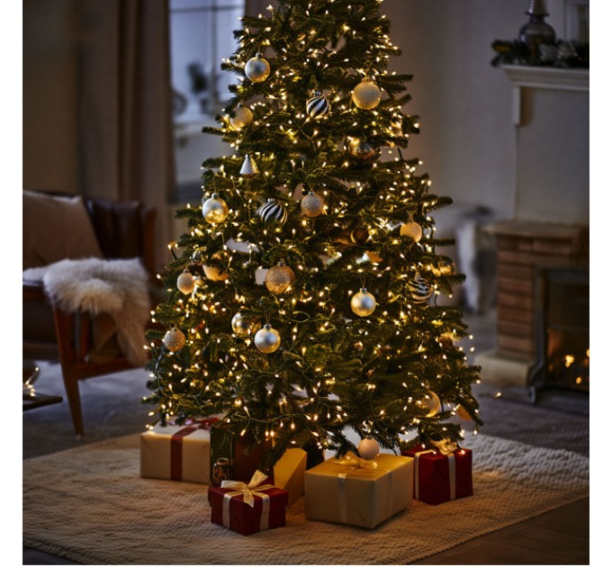 Гірлянда Нитка 220 LED 22 м чорна, жовтий