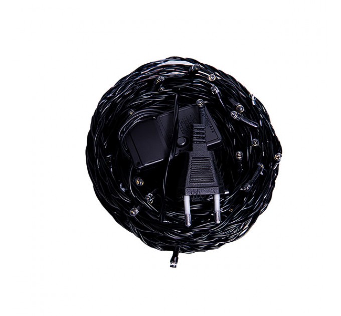 Гірлянда Нитка 220 LED 22 м чорна, жовтий