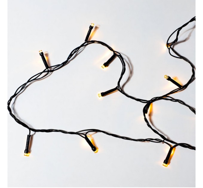 Гірлянда Нитка 220 LED 22 м чорна, жовтий