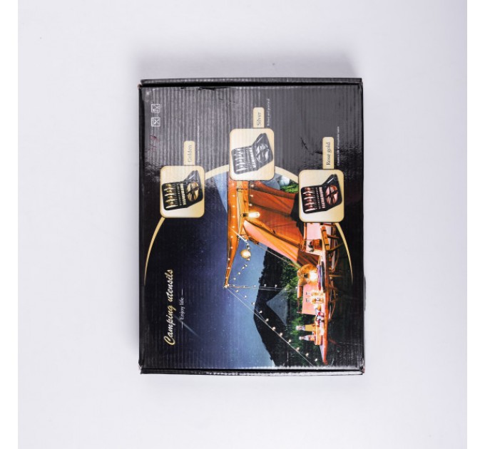 Набір посуду для пікніка на 4 персони 24 предмети, срібло