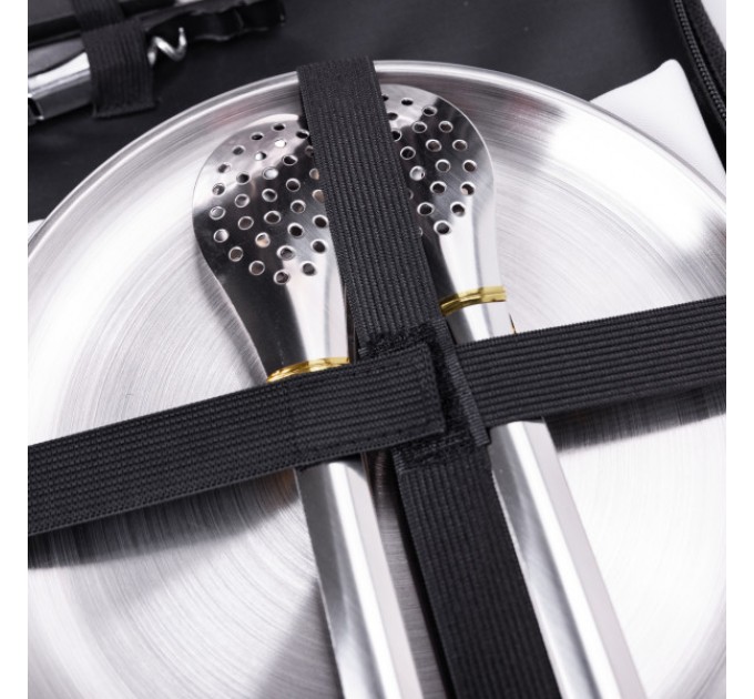 Набір посуду для пікніка на 4 персони 24 предмети, срібло