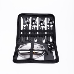 Набор посуды для пикника на 4 персоны 24 предмета, серебро