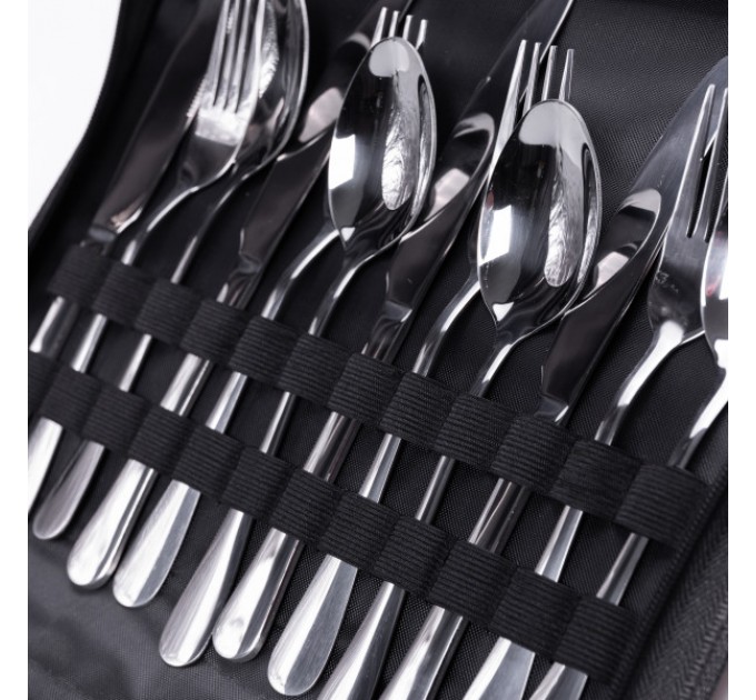 Набір посуду для пікніка на 4 персони 24 предмети, срібло