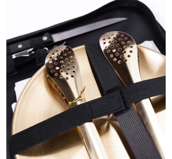 Набір посуду для пікніка на 4 персони 24 предмети, золото