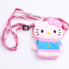 Дитяча сумочка Hello Kitty силіконова на блискавці 13*10*3 см, рожевий