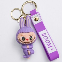 Брелок для ключей Лабубу Purple Yoga 4*8 см