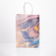 Подарунковий пакет крафтовий 12 штук в упаковці 15*8*21 см, фіолетовий