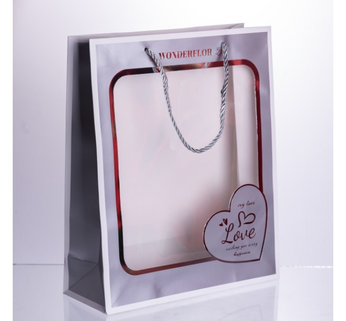 Подарунковий пакет Love 26*10*32 см 12 штук в упаковці