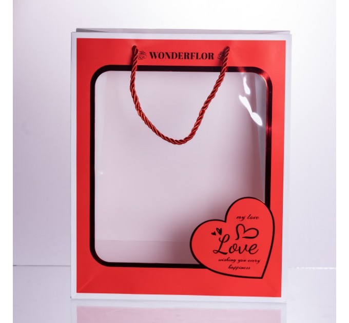 Подарунковий пакет Love 26*10*32 см 12 штук в упаковці